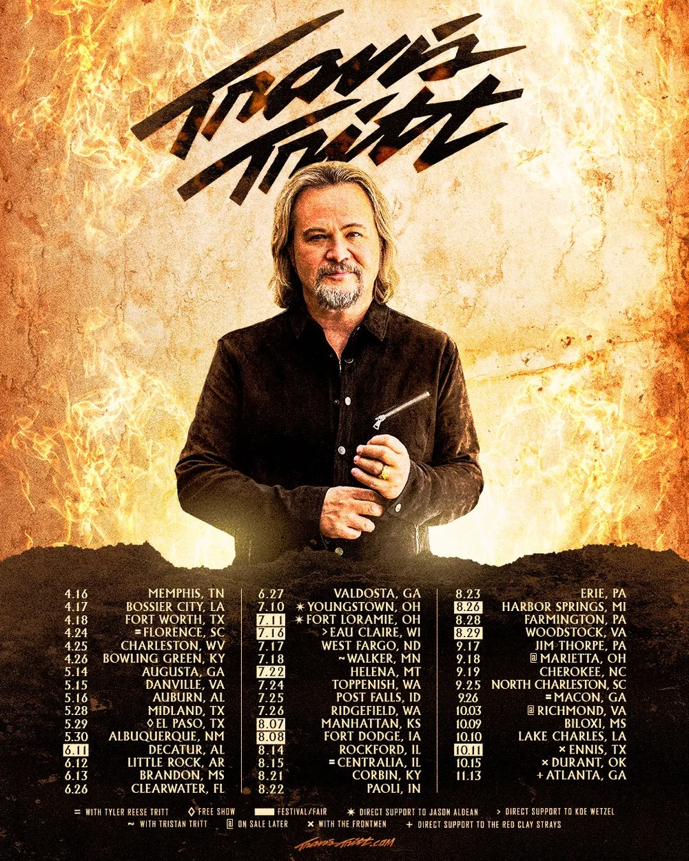 Travis Tritt 2026–2027 concert poster